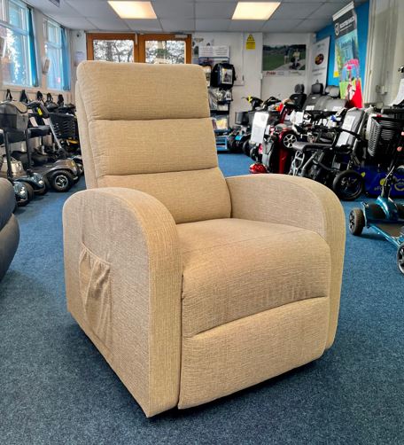 Cream armchair in mobility shop