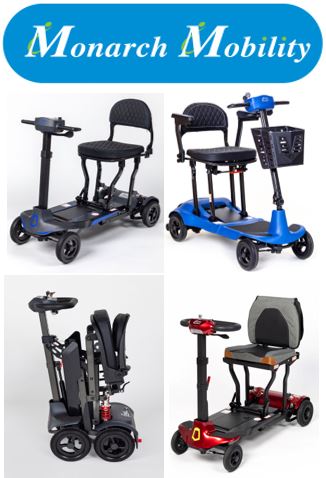 Montage of folding mobility scooters