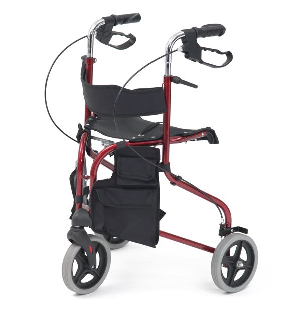 3 wheel red walking aid